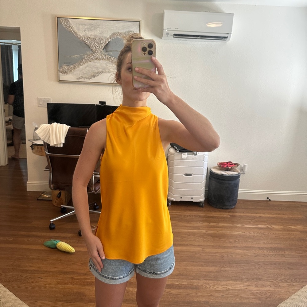 NWOT Yellow/Orange Sleeveless Blouse - Size S
